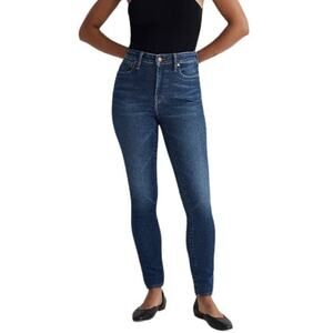 NWT Madewell Curvy High Rise Skinny Stretch Blue Jeans Denim Plus Size 34 P